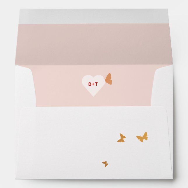 Wedding Cake Butterflies Envelope (Back (Bottom))