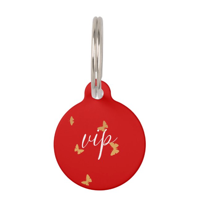 Wedding Cake Butterflies Pet Tag (Front)