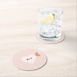Wedding Cake Butterflies Round Paper Coaster