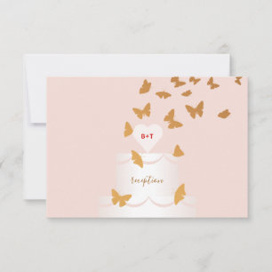 Wedding Cake Butterflies RSVP Card
