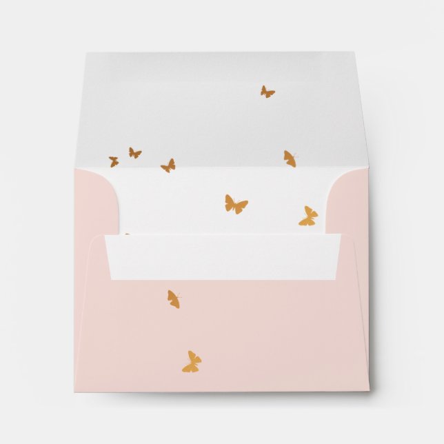 Wedding Cake Butterflies RSVP Envelope (Back (Bottom))
