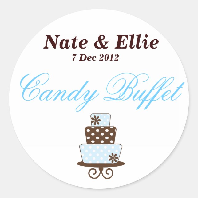 Wedding Cake Candy Buffet Sticker (Front)