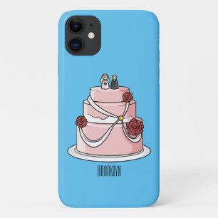 Wedding cake cartoon illustration iPhone 11 case