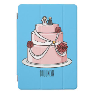 Wedding cake cartoon illustration  iPad pro cover