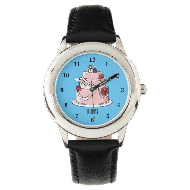 Wedding cake cartoon illustration watch (Front)