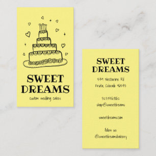 Wedding Cake Catering Bakery Custom Baker  Business Card