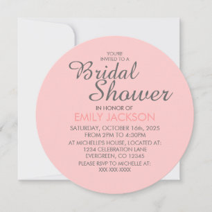 Wedding cake custom bridal shower round invitation