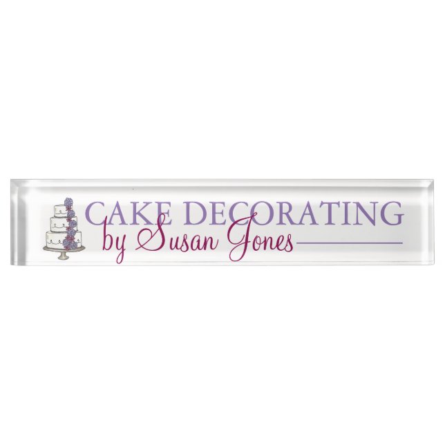 Wedding Cake Decorator Bakery Bridal Coordinator Nameplate (Front)