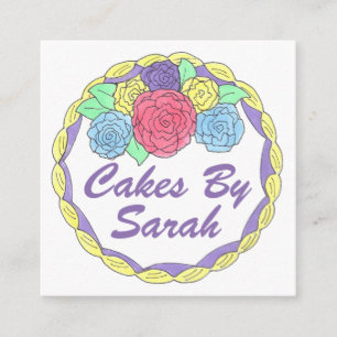 Wedding Cake Decorator Decorating Baker Bakery Square Business Card