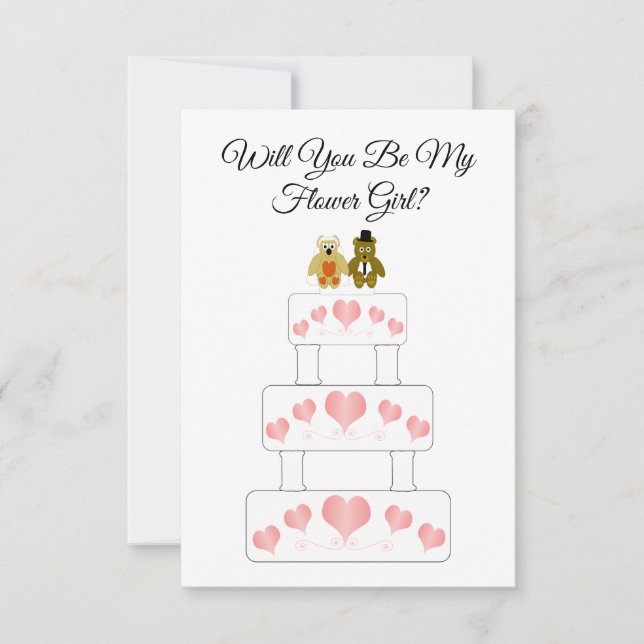 Wedding Cake Design Flower Girl Wedding Invitation (Front)