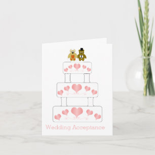 Wedding Cake Design Wedding Acceptance Thank You Card