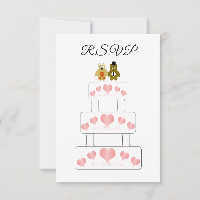 Wedding Cake Design Wedding RSVP Card (Front)