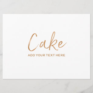 Wedding Cake Flavours Sign   Stylish Gold Rose Invitation