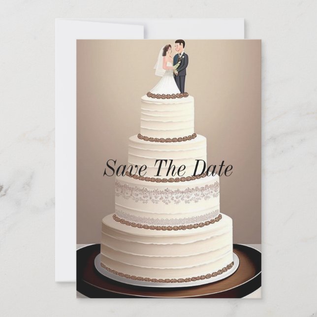 Wedding Cake  Invitation (Front)