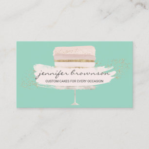 Wedding Cake Logo Occasion Party Sweets green Business Card