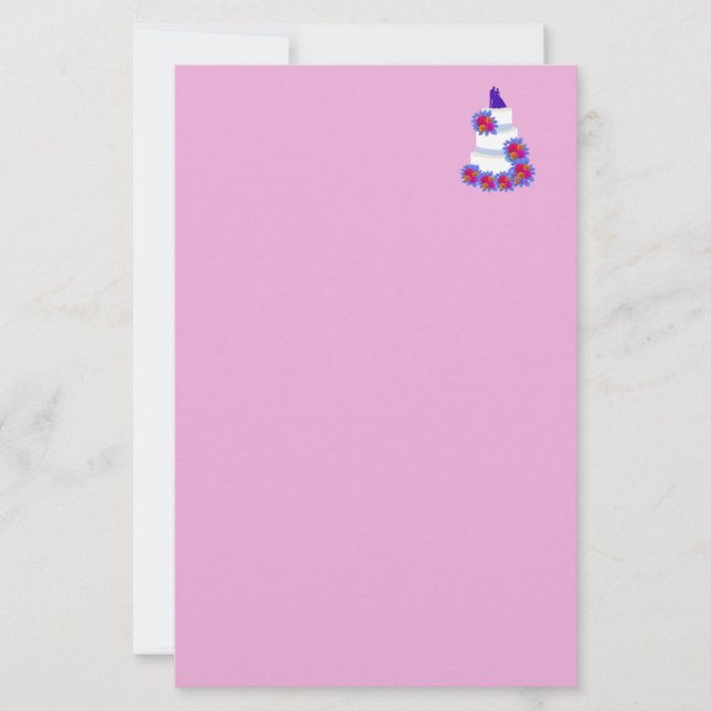 Wedding Cake Reception  Stationery (Front)