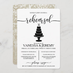 Wedding Cake Rehearsal Dinner Invitation