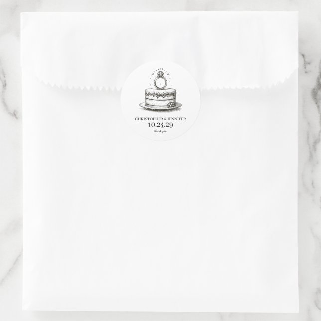Wedding Cake Ring Classic Round Sticker (Bag)
