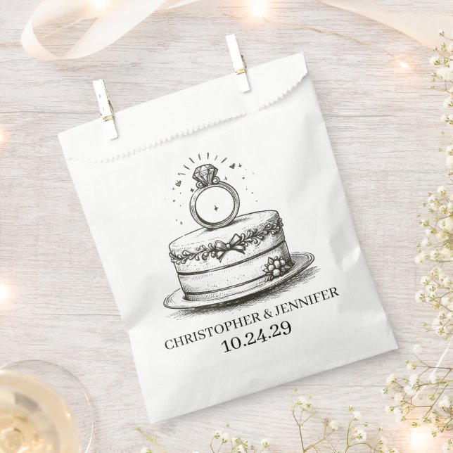 Wedding Cake Ring Favour Bag (Clipped)