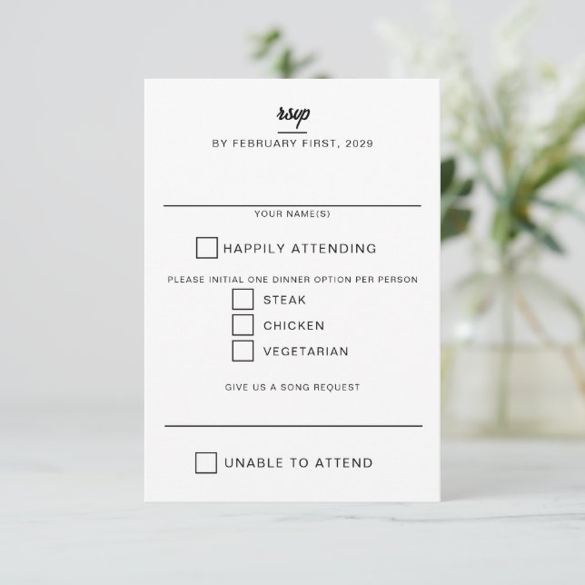 Wedding Cake RSVP Card (Standing Front)