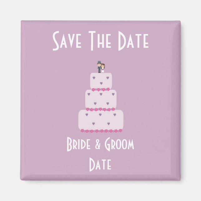 Wedding cake Save the Date magnet (Front)