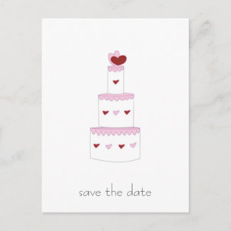 Wedding cake "Save the Date" postcard