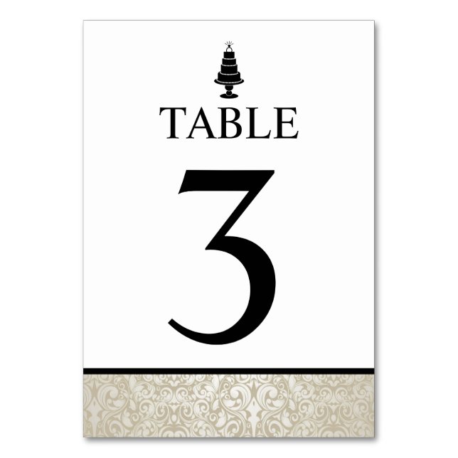 Wedding Cake Table Number (Front)