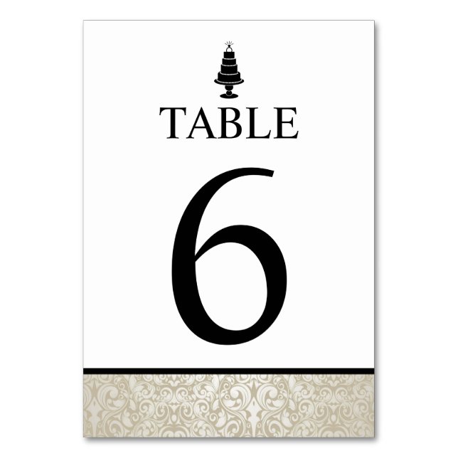 Wedding Cake Table Number (Front)