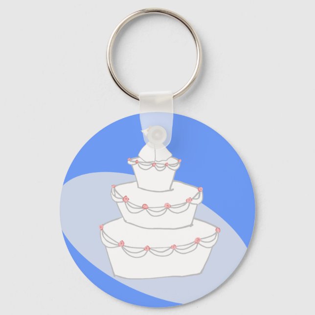 Wedding Cake Two Brides Key Ring (Front)