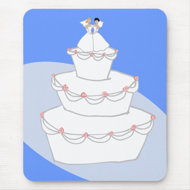 Wedding Cake Two Brides Mouse Pad (Front)