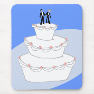 Wedding Cake Two Grooms Mouse Pad