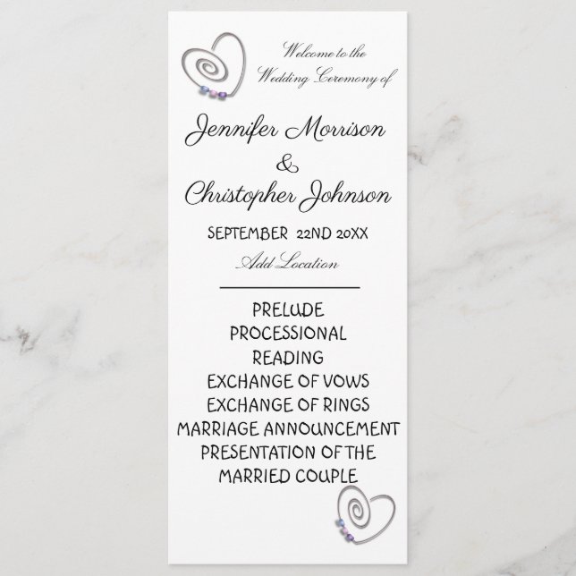 Wedding Cake Wedding Program (Front)