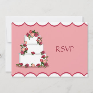 Wedding Cake Wedding Reception RSVP Invitation