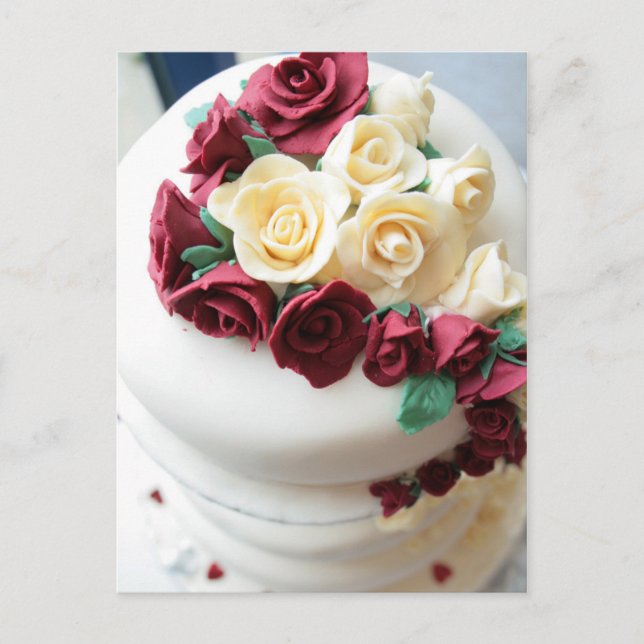 Wedding Cake with Sugar-Flower Cascade Postcard (Front)