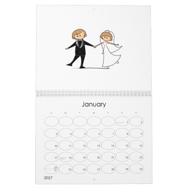 wedding calendar (Jan 2027)
