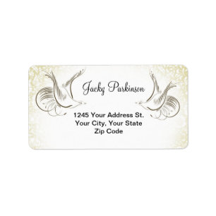 wedding calligraphy birds address labels