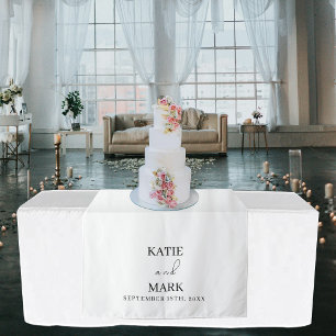 Wedding Calligraphy Black White Table Runner Tapestry