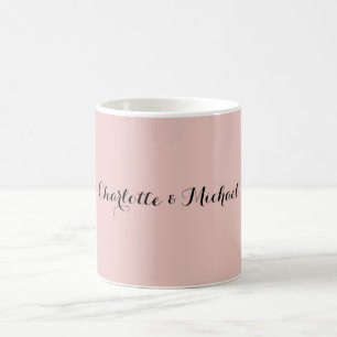 Wedding Calligraphy Elegant Rose Gold Plain Name Coffee Mug