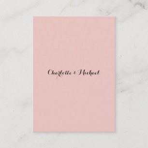Wedding Calligraphy Elegant Rose Gold Plain Name Enclosure Card