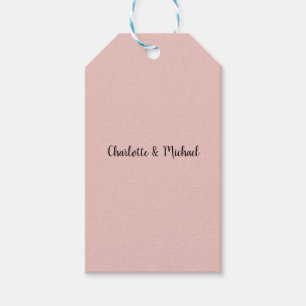 Wedding Calligraphy Elegant Rose Gold Plain Name Gift Tags