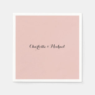 Wedding Calligraphy Elegant Rose Gold Plain Name Napkin
