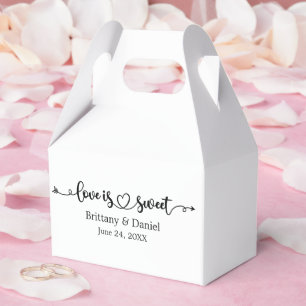 Wedding Calligraphy Heart Love Is Sweet Candy Favour Box