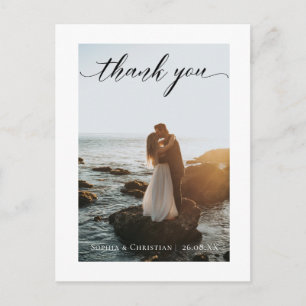 Wedding Calligraphy Thank you Photo Card Postcard