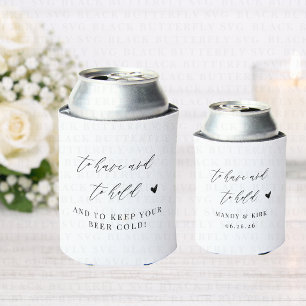 Wedding Can Cooler Bride & Groom Can Sleeve