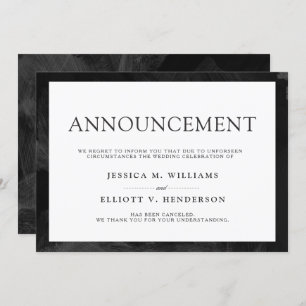 Wedding Cancellation Message Formal Plain Invitation