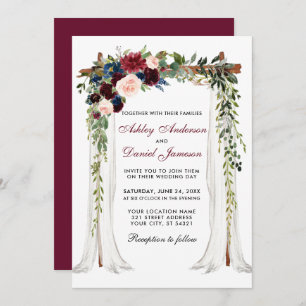 Wedding Canopy Arch Watercolor Floral Invitation