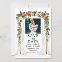 Wedding Canopy Watercolor Poinsettia Floral Photo