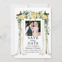 Wedding Canopy Watercolor Yellow Floral Photo