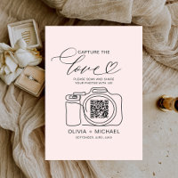 Wedding Capture The Love Blush Pink QR Code Photo