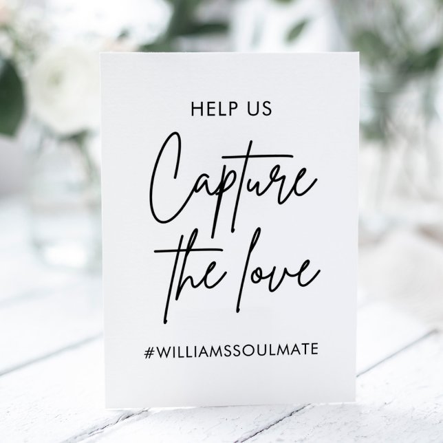 Wedding Capture The Love Hashtag Pedestal Sign (Creator Uploaded)